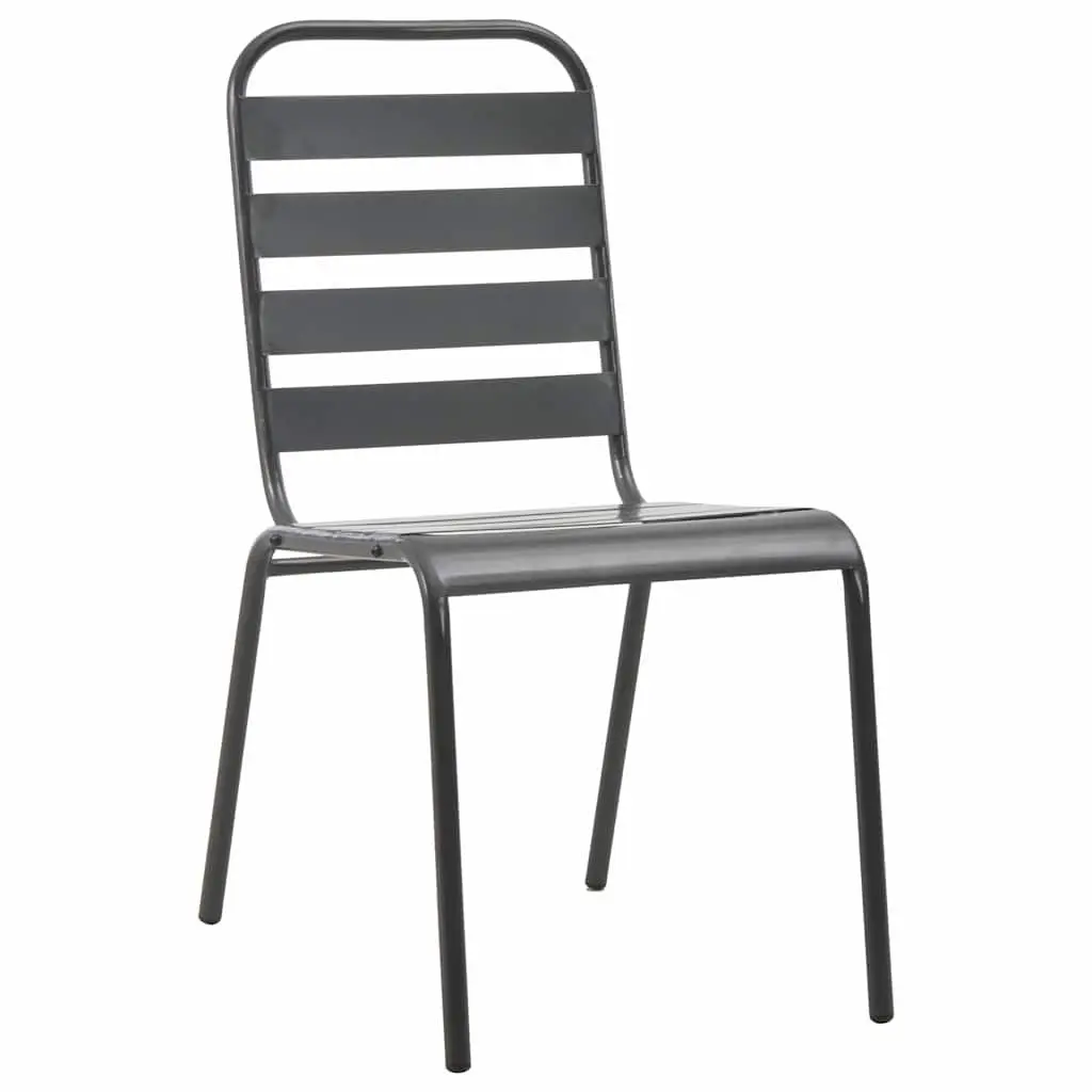 Stackable Garden Chair Set 5 Piece Outdoor Furniture Patio Dining Anthracite