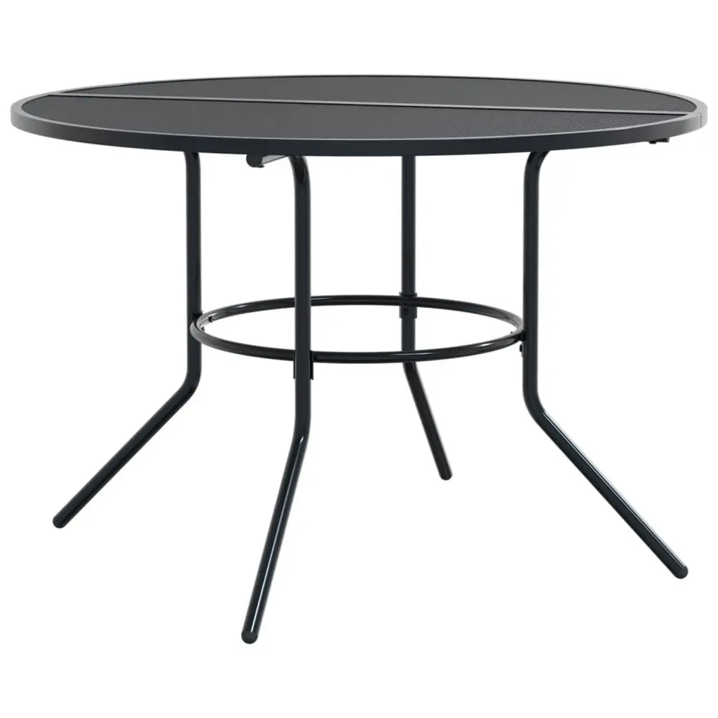 Stackable Garden Chair Set Powder-coated Steel 5 Piece Anthracite Outdoor Furniture Patio Dining