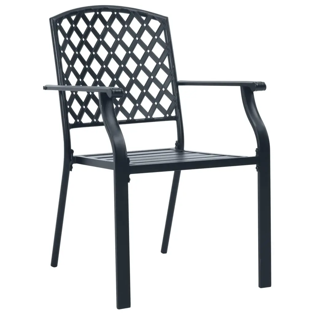 3-Piece Stackable Garden Chair Set in Anthracite
