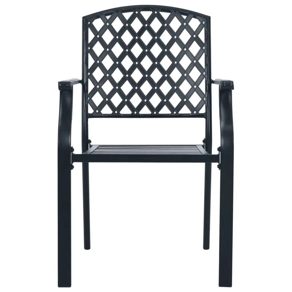 3-Piece Stackable Garden Chair Set in Anthracite