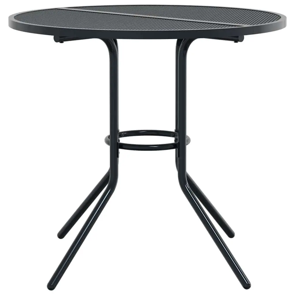 Stackable Garden Chair Set Powder-coated Steel 5 Piece Anthracite Outdoor Patio Dining Furniture