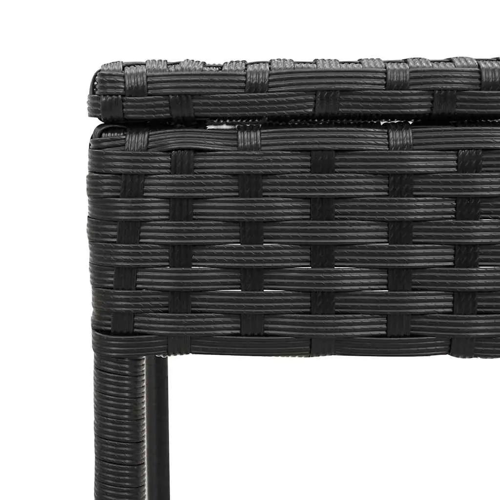 Sun Lounger Set Poly Rattan Adjustable 3 Piece Black Outdoor Garden Furniture