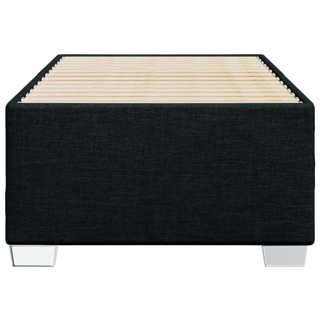Bed Frame Black 90x190 cm Fabric Upholstered Slatted Base Bedroom Furniture