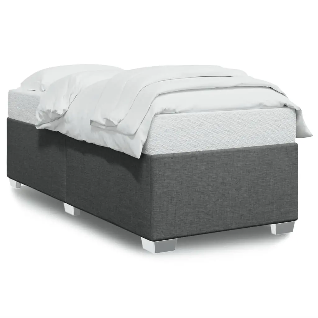 Bed Frame Grey Fabric 90x190 cm Slatted Base