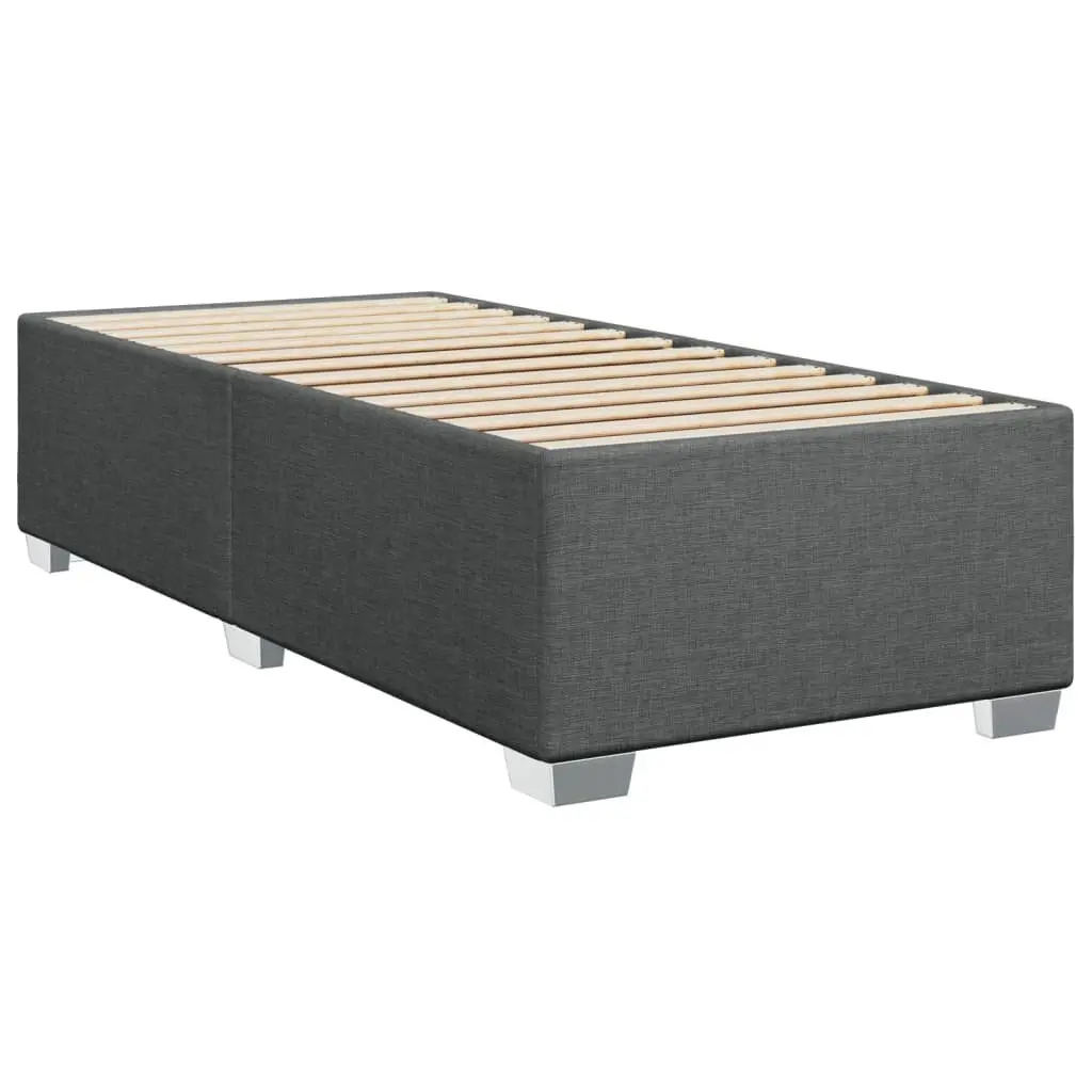 Bed Frame Grey Fabric 90x190 cm Slatted Base