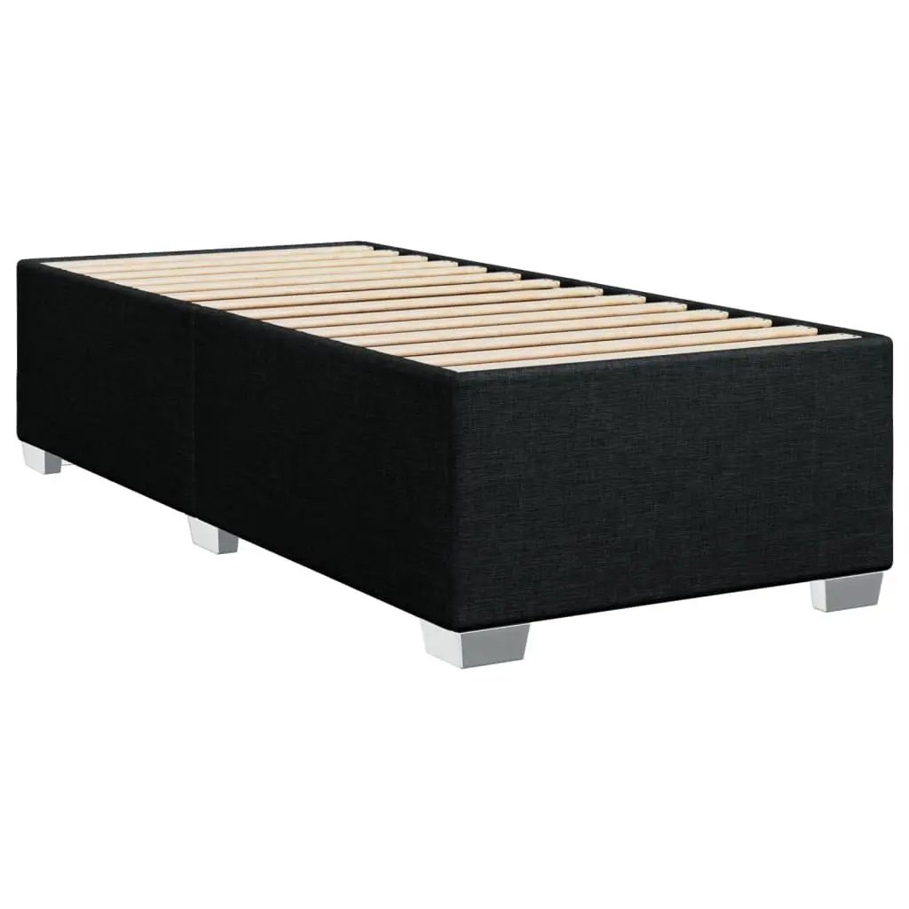 Bed Frame Black 90x190 cm Fabric Upholstered Slatted Base Support Bedroom
