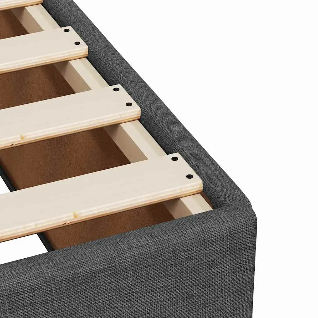 King Single Bed Frame Dark Grey Fabric Bedroom Furniture No Mattress