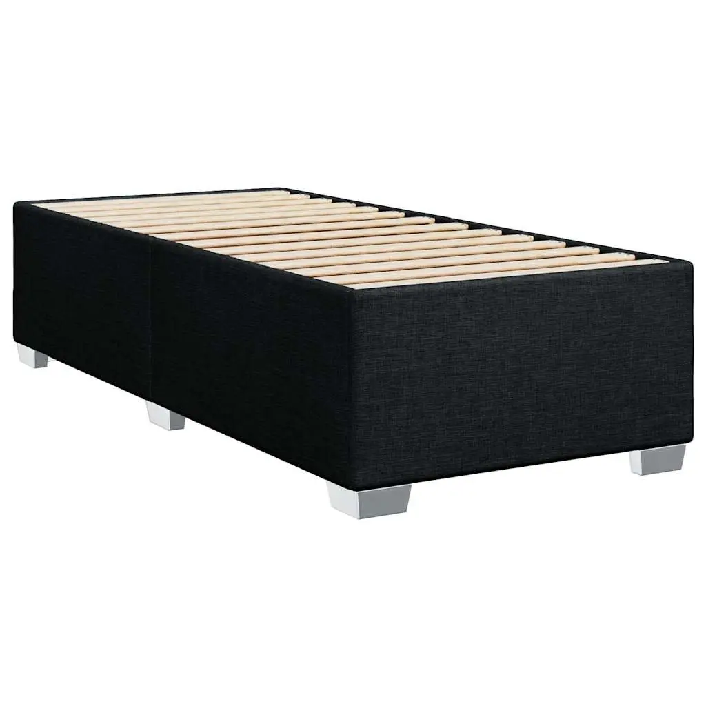 King Single Bed Frame Black Fabric Slats Support Bedroom Furniture No Mattress