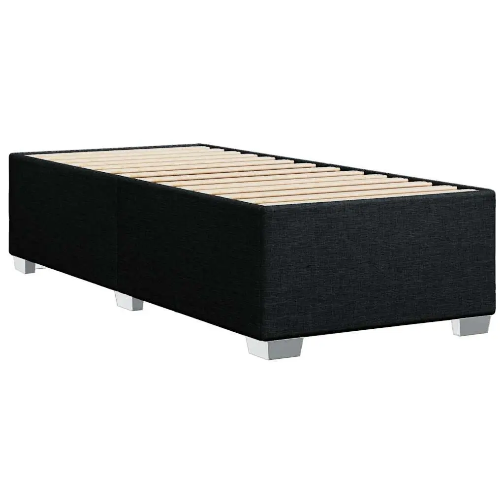 King Single Bed Frame Black Fabric Slats Support Bedroom Furniture No Mattress