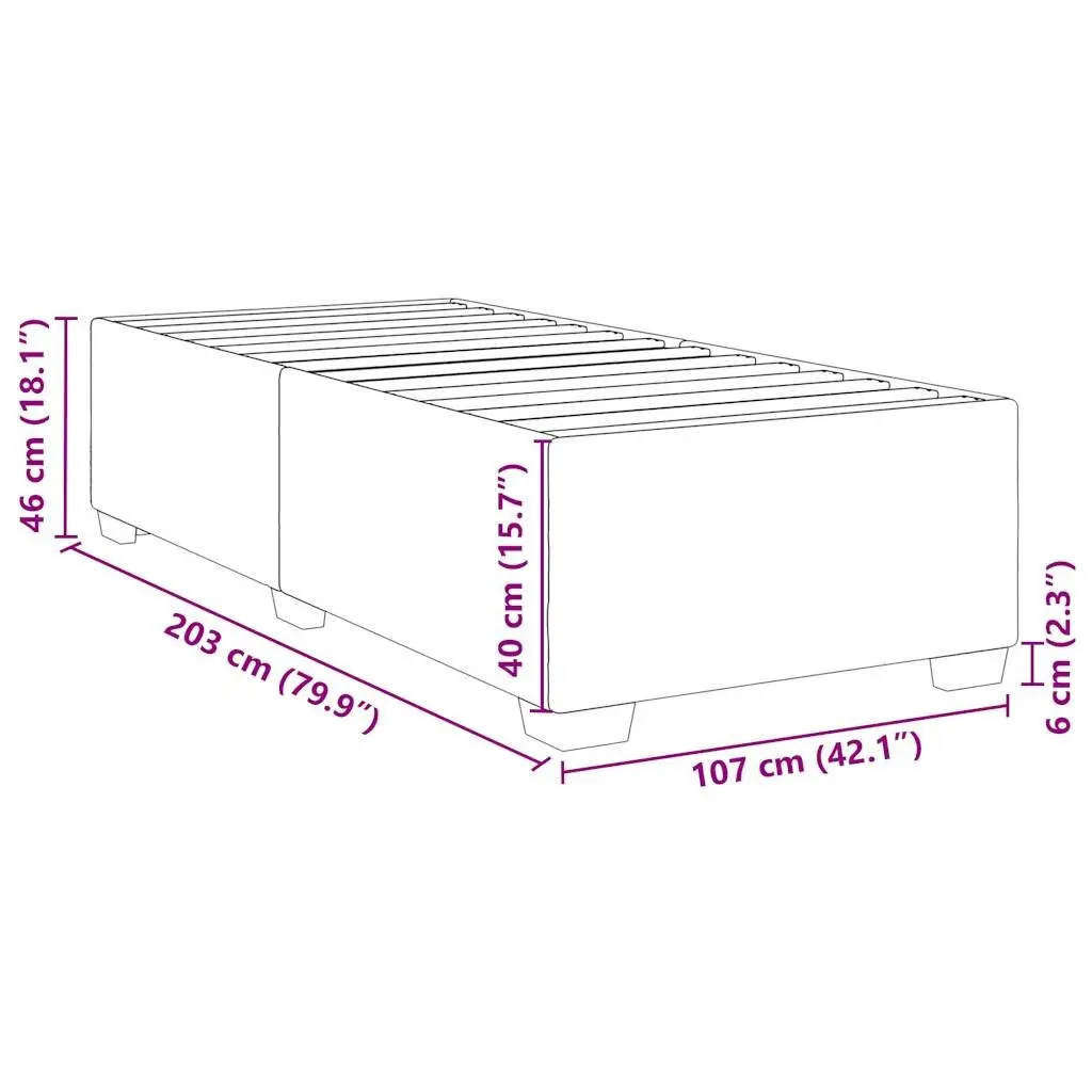 King Single Bed Frame Black Fabric Slats Support Bedroom Furniture No Mattress