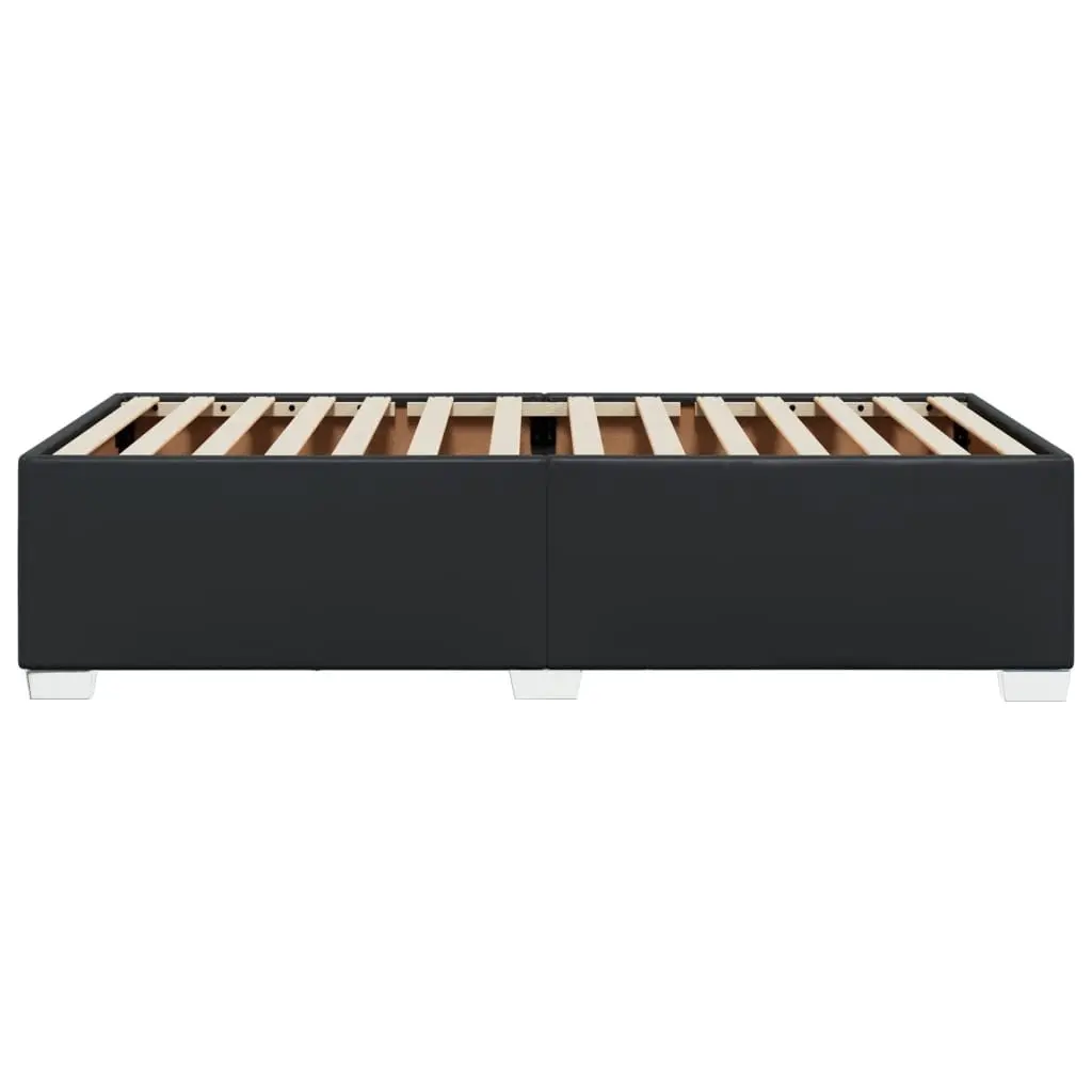 Faux Leather Bed Frame Slatted Base 90x190cm Black
