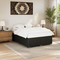 Versatile Black Faux Leather Bed Frame for Any Bedroom