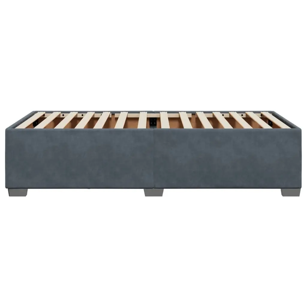 Bed Frame Grey Velvet 90x190 cm Slatted Base Bedroom Furniture Sleep