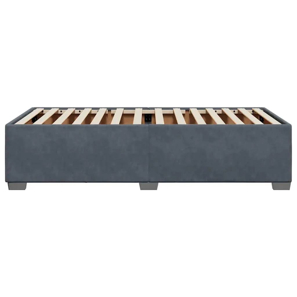 Bed Frame Grey 90x190 cm Velvet Upholstery Slatted Base Bedroom Furniture