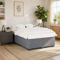 Durable Dark Grey Velvet Queen Bed Frame for Any Room