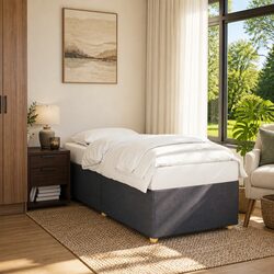 Versatile Grey Fabric Bed Frame 90x190 cm for Any Bedroom