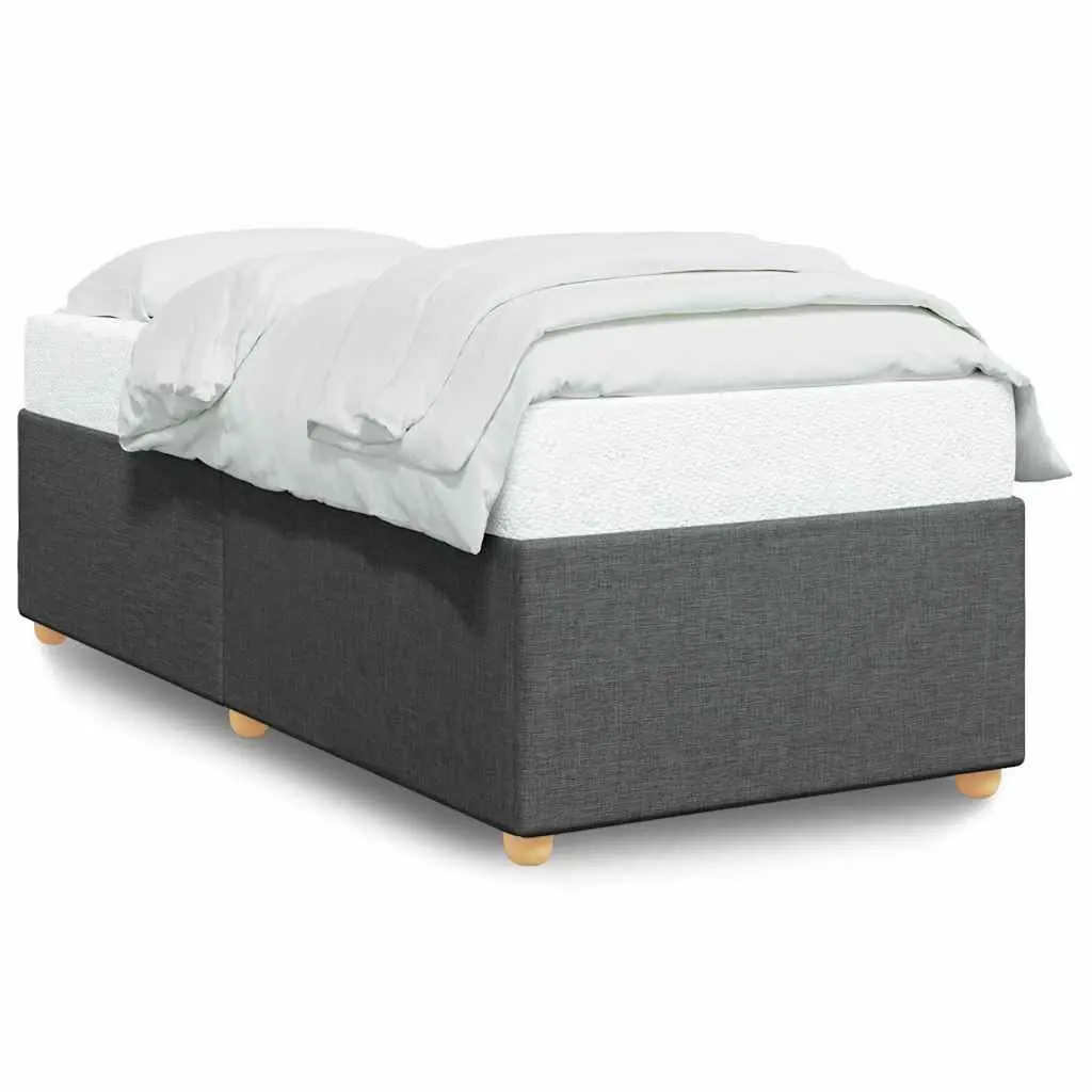 Bed Frame Grey Fabric 90x190 cm Slatted Base Bedroom Furniture Sleep