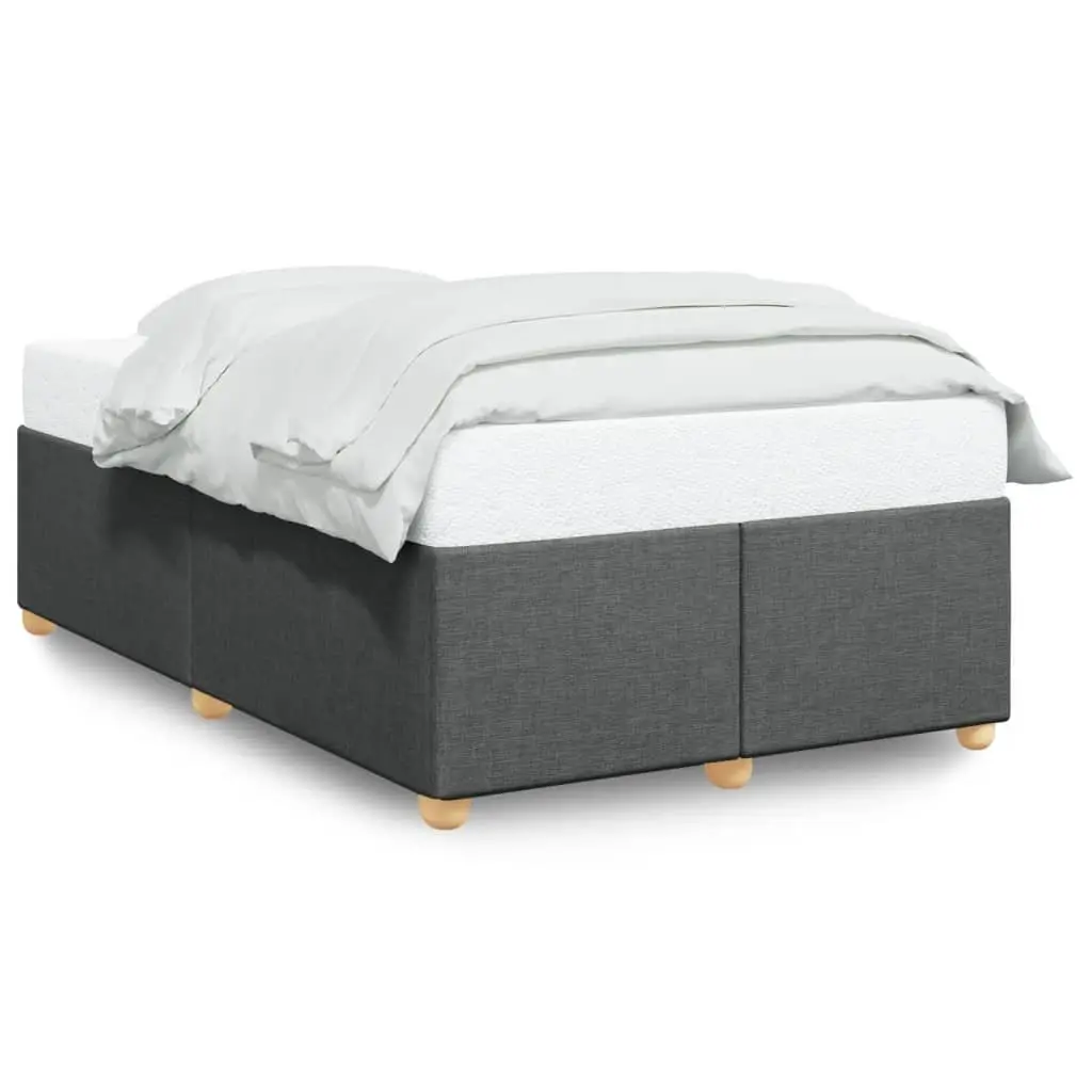 Double Bed Frame Grey Fabric Upholstered Slat Support Bedroom Furniture