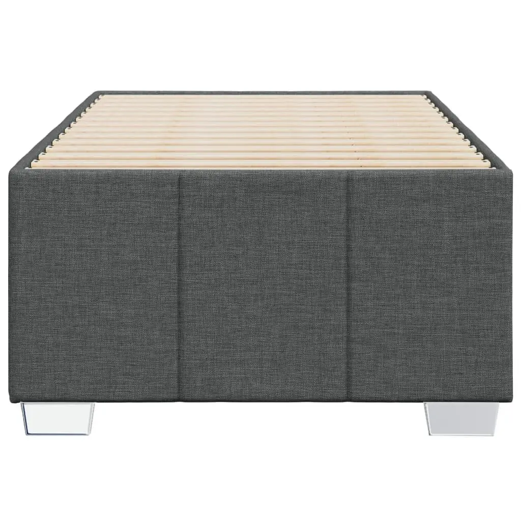 Fabric Bed Frame 90x190cm Dark Grey with Wooden Slats Support