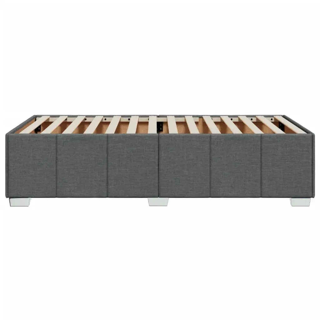 Fabric Bed Frame 90x190cm Dark Grey with Wooden Slats Support