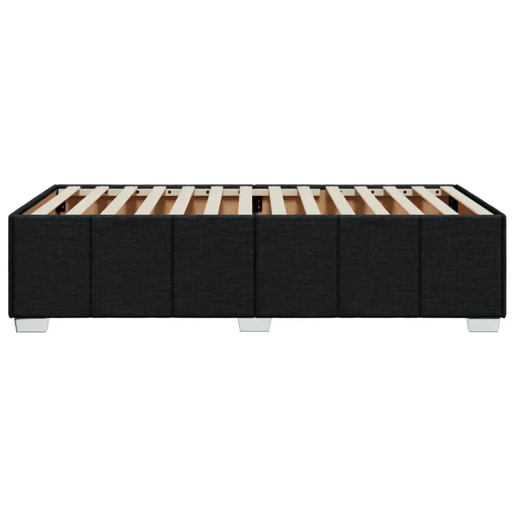 Bed Frame Black 90x190 cm Fabric Upholstered Slatted Base Bedroom Furniture