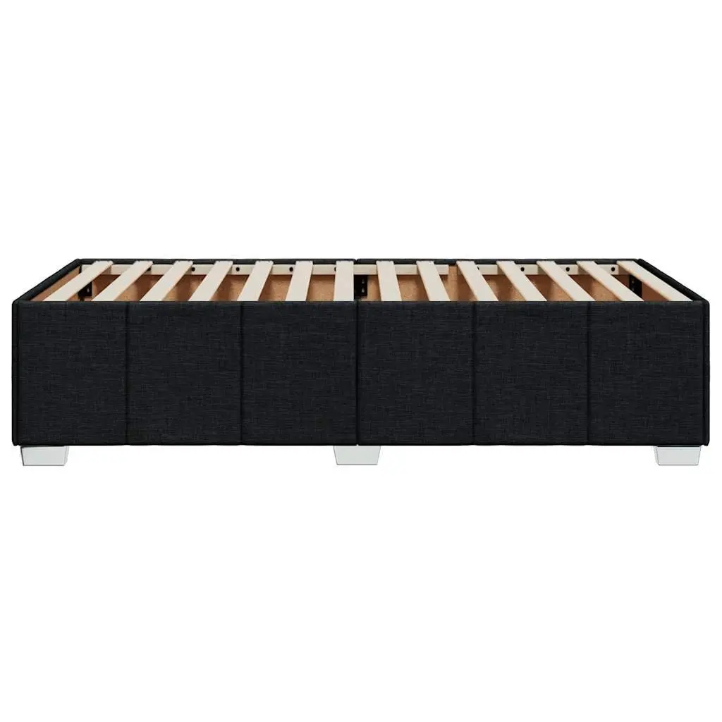 King Single Fabric Bed Frame Black Upholstered Bedroom Furniture Slats Support