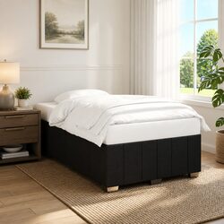 Functional Black Fabric Double Bed Frame for Your Home