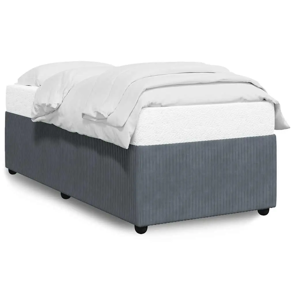 Grey Velvet Bed Frame 90x190 cm Slatted Base Bedroom Furniture without Mattress