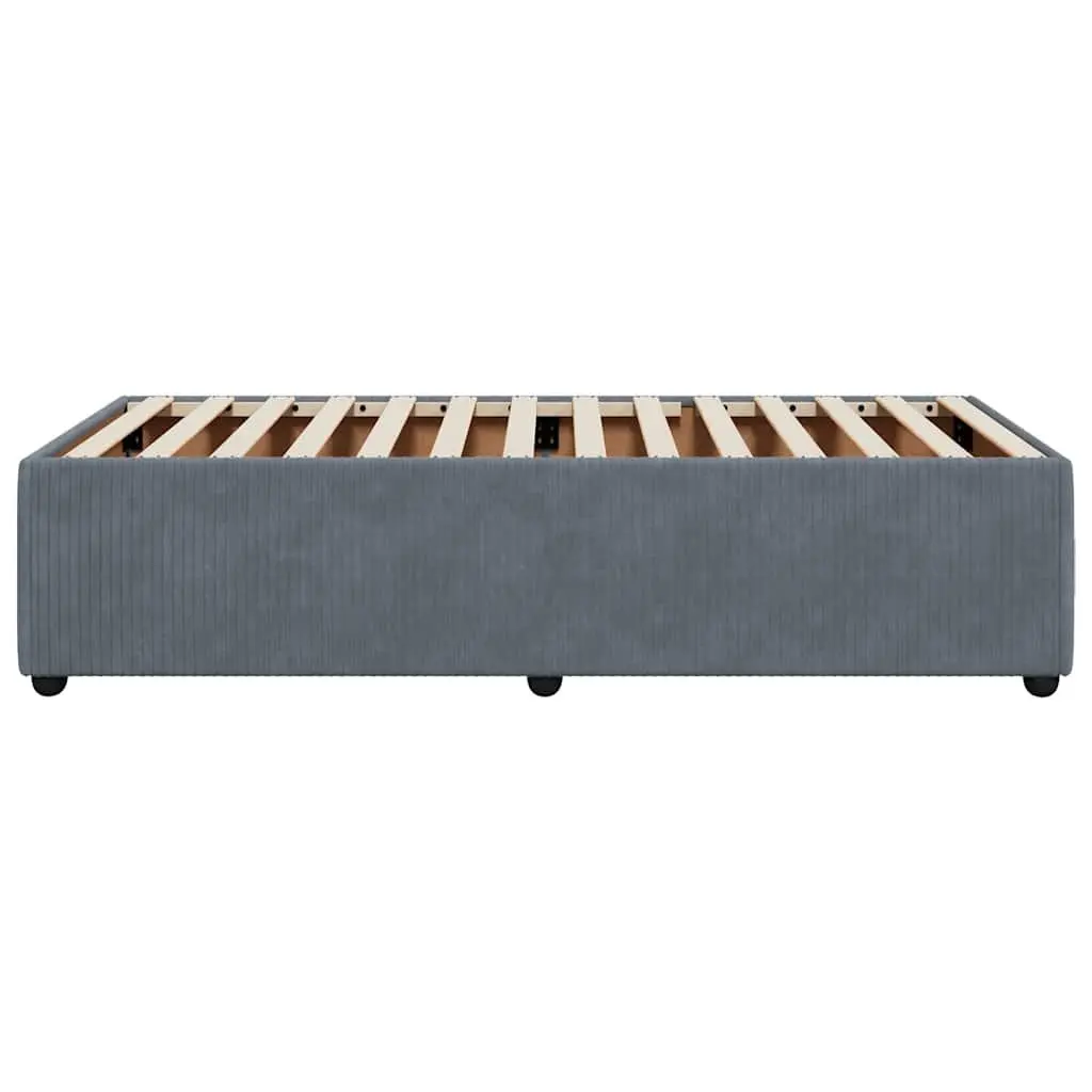 Grey Velvet Bed Frame 90x190 cm Slatted Base Bedroom Furniture without Mattress