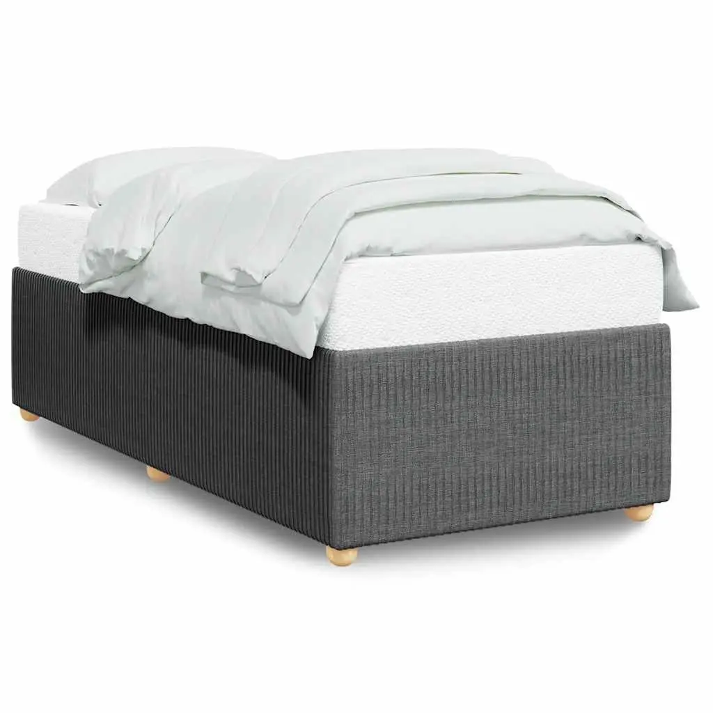 Grey Velvet Bed Frame Slatted Base 90x190cm Fabric Supportive Bedroom Furniture
