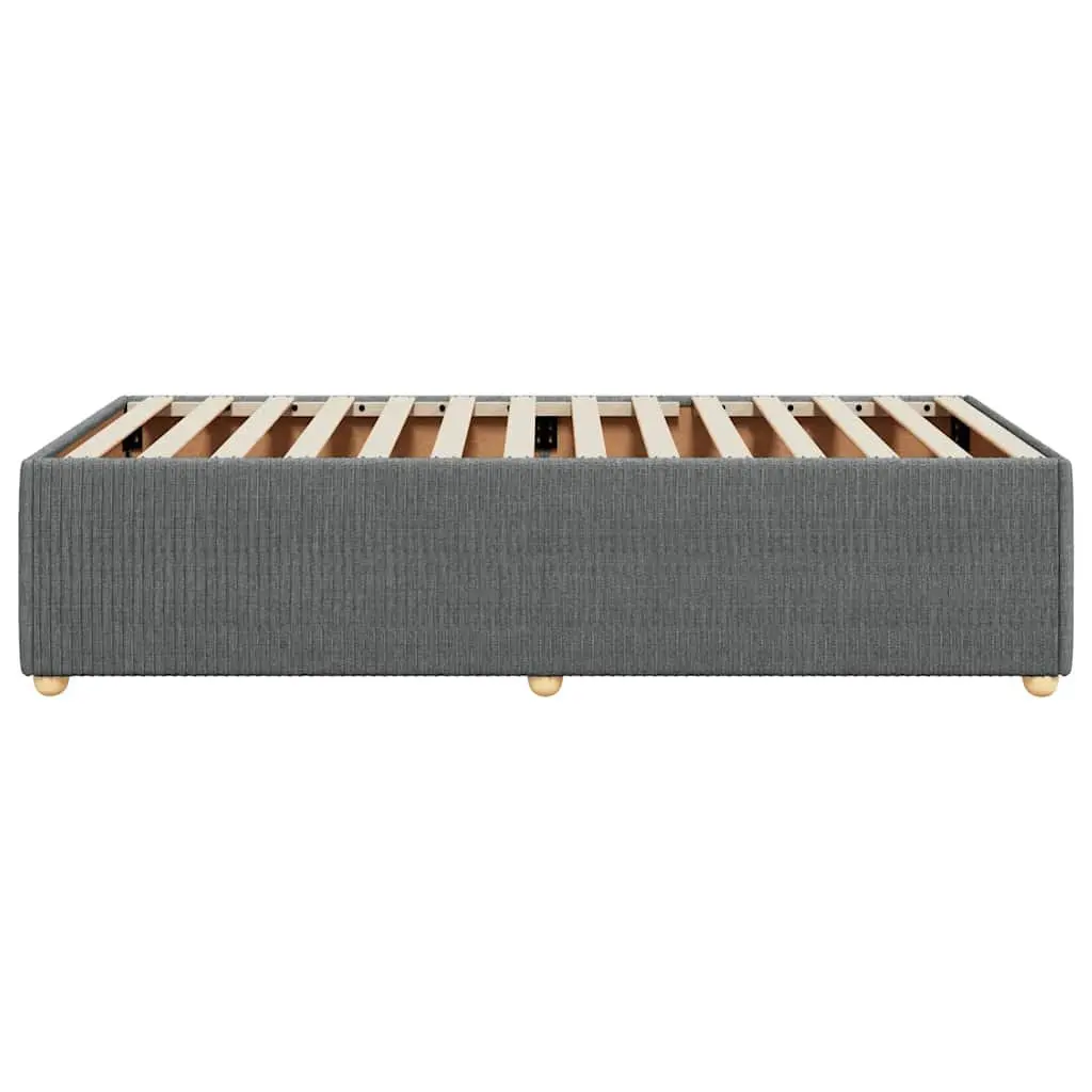 Grey Velvet Bed Frame Slatted Base 90x190cm Fabric Supportive Bedroom Furniture