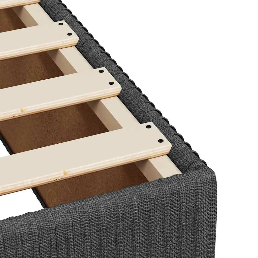 Grey Velvet Bed Frame Slatted Base 90x190cm Fabric Supportive Bedroom Furniture