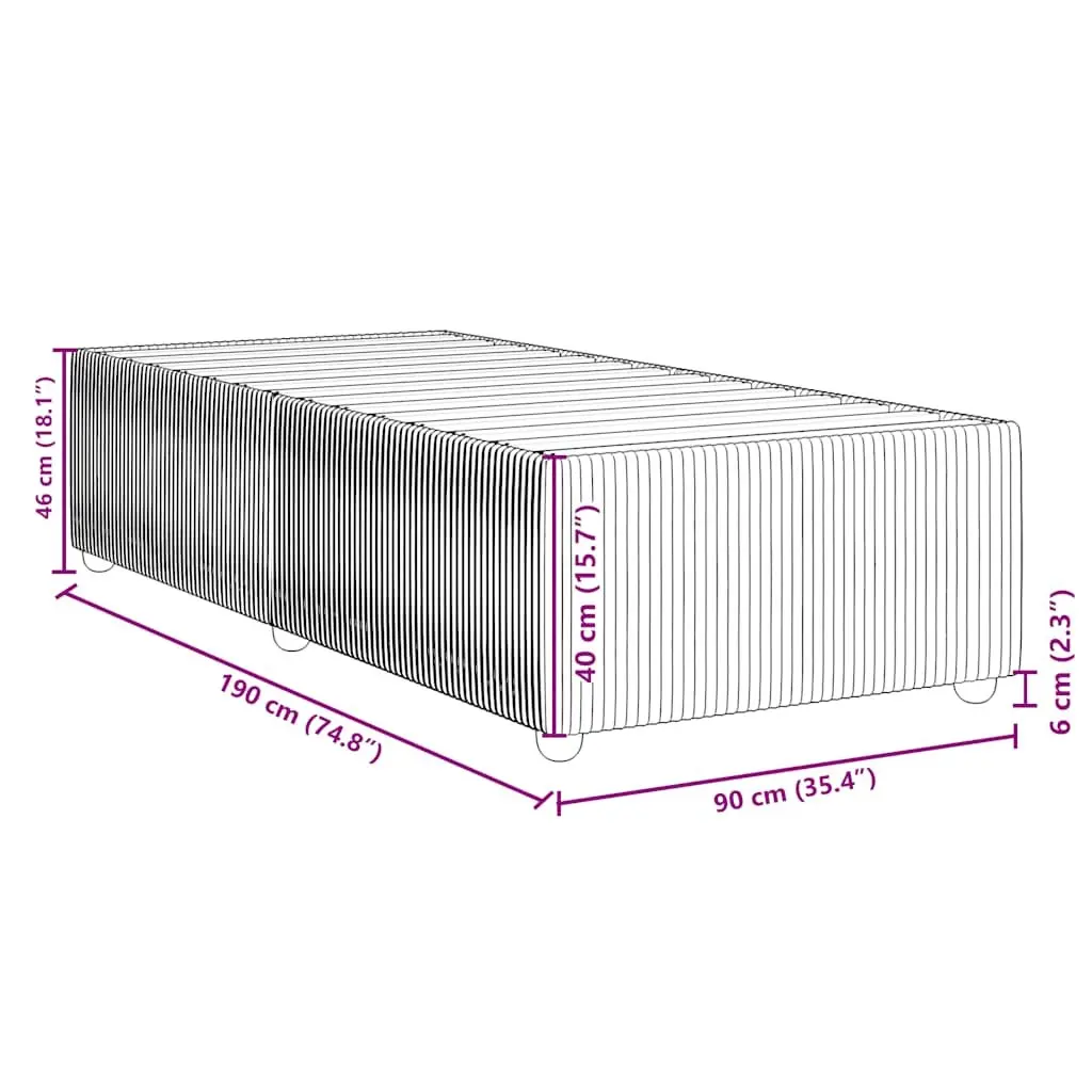 Grey Velvet Bed Frame Slatted Base 90x190cm Fabric Supportive Bedroom Furniture