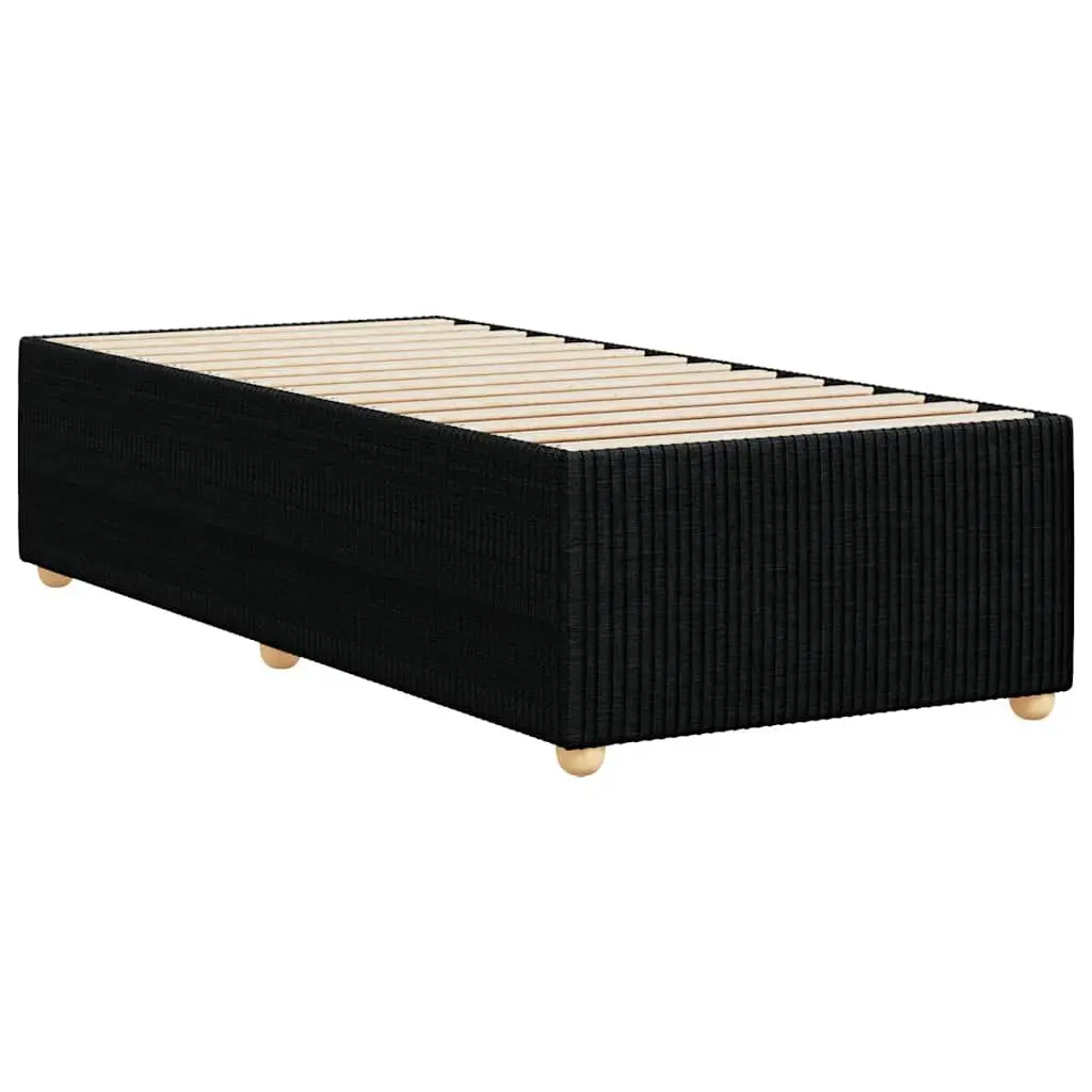 Bed Frame Velvet Fabric 90x190 cm Black Slatted Base