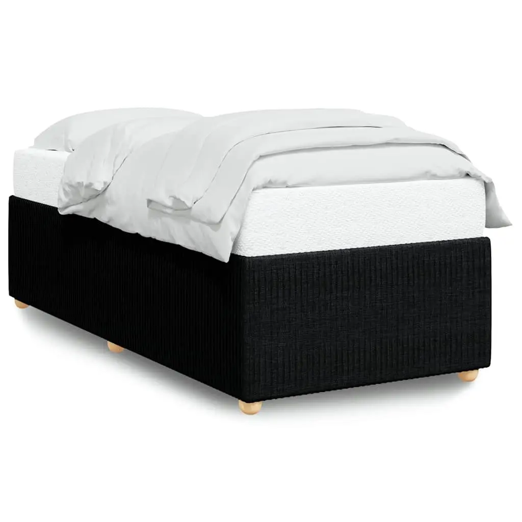 King Single Bed Frame Black Velvet Fabric Slats Support Bedroom Furniture