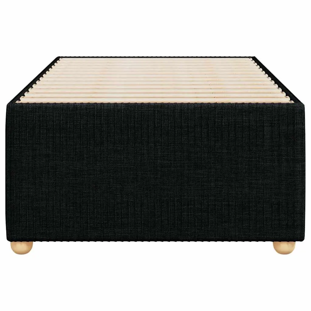 King Single Bed Frame Black Velvet Fabric Slats Support Bedroom Furniture