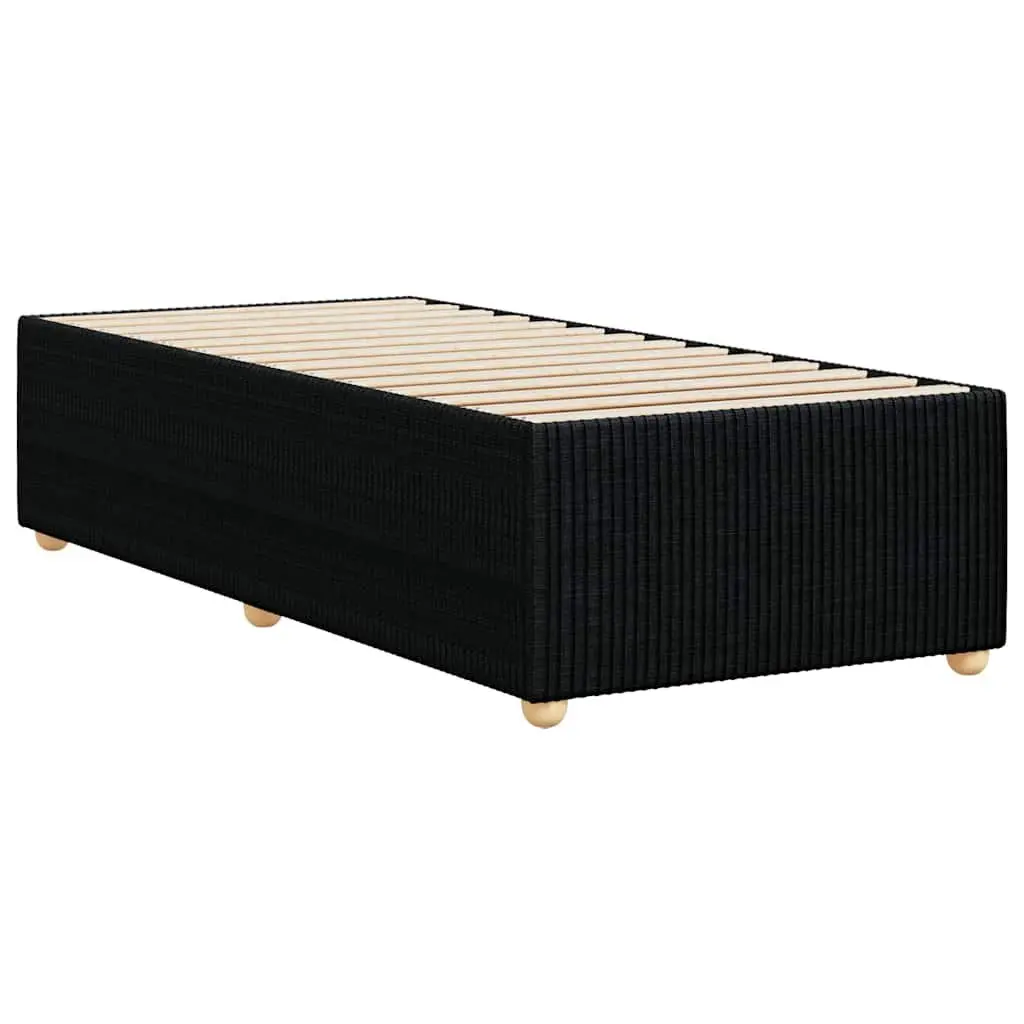 King Single Bed Frame Black Velvet Fabric Slats Support Bedroom Furniture