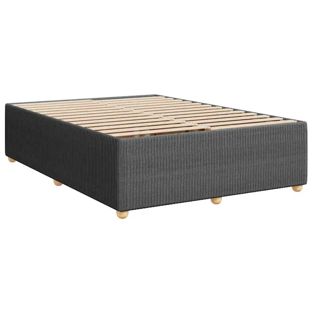 Queen Bed Frame Velvet Fabric Slat Support Grey Size Bedroom Furniture