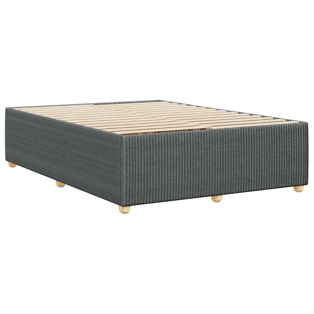 Queen Bed Frame Velvet Fabric Slat Support Grey Size Bedroom Furniture