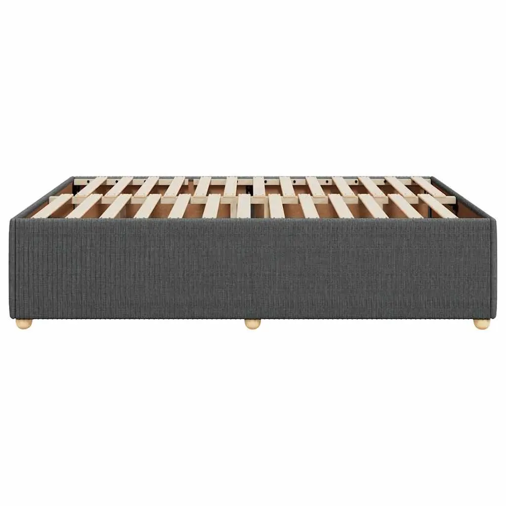 Queen Bed Frame Velvet Fabric Slat Support Grey Size Bedroom Furniture