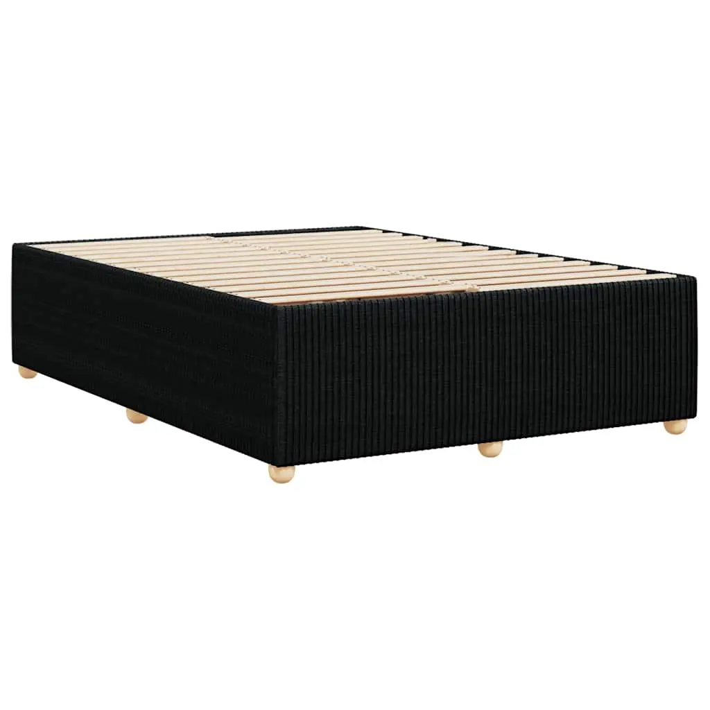 Velvet Fabric Queen Bed Frame Black Wooden Slats Support Sturdy Construction