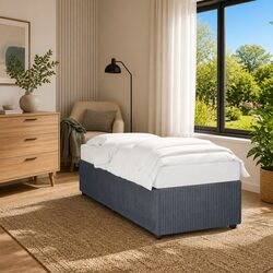 Bed Frame 90x190 cm Grey Velvet Upholstered Slats Support No Mattress