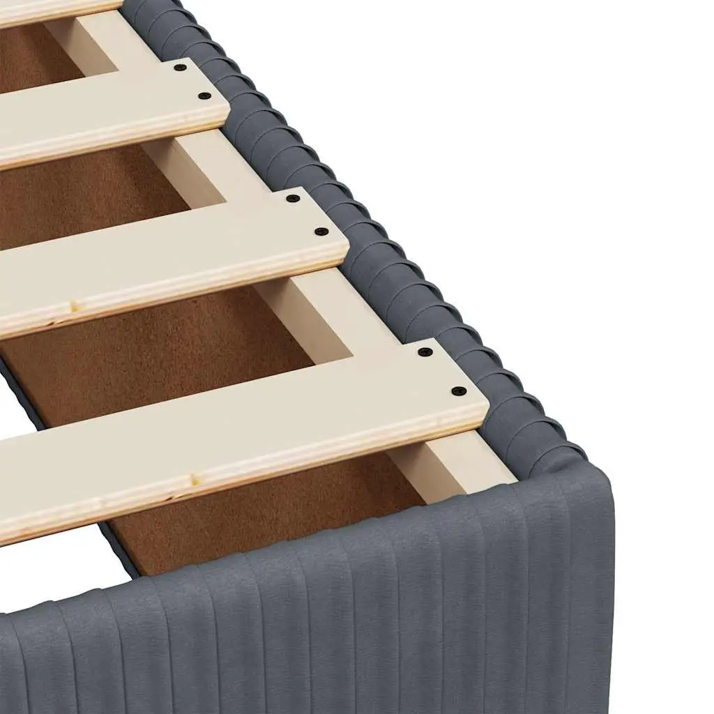 Grey Velvet Upholstered Bed Frame 90x190cm Slatted Base Support