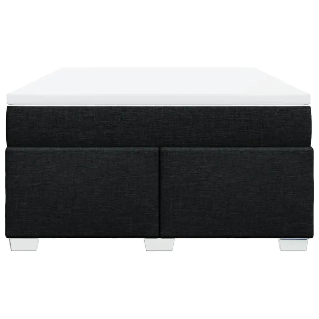 Box Spring Bed Pocket Spring Mattress Slatted Frame Polyester Black
