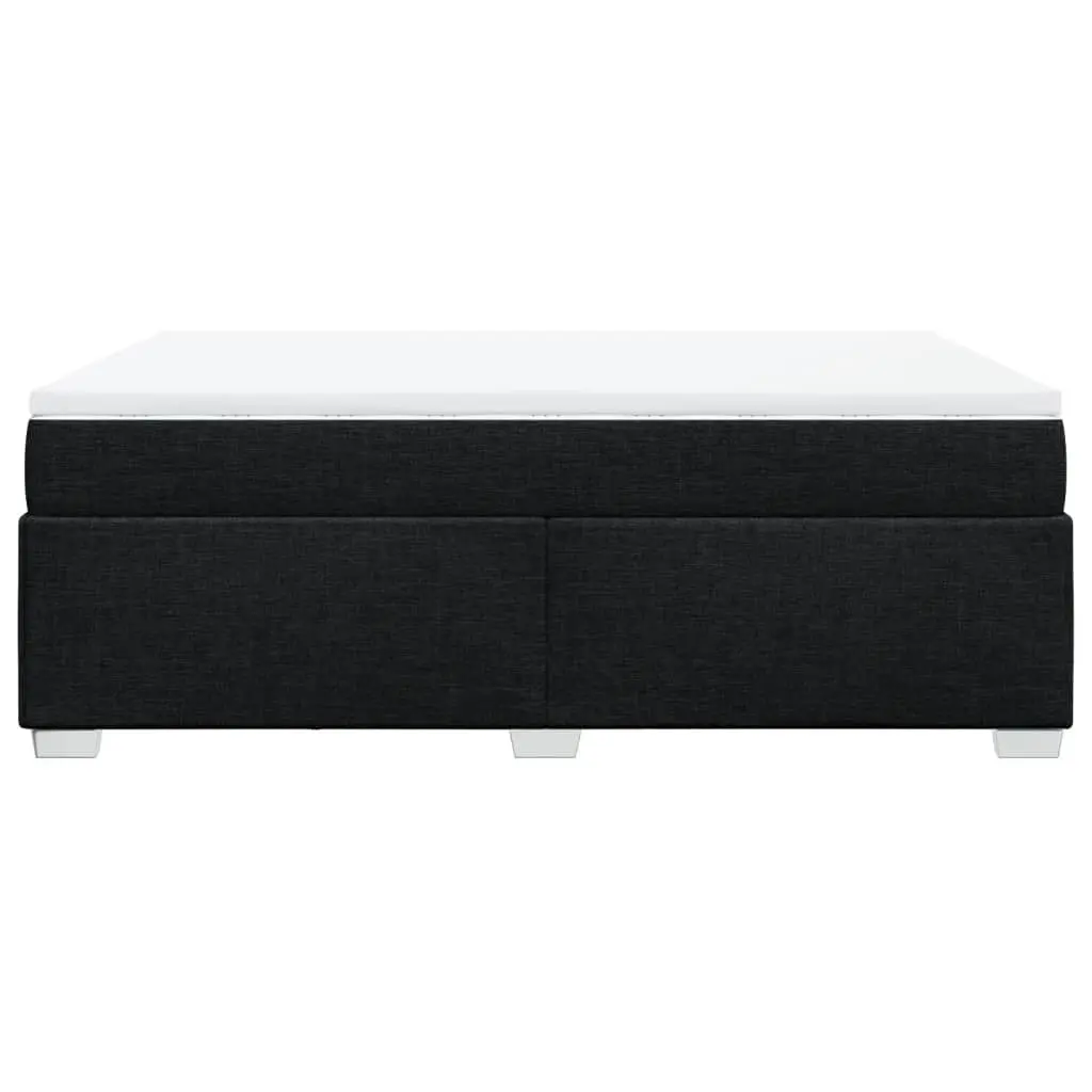 Box Spring Bed Pocket Spring Mattress Slatted Frame Polyester Black