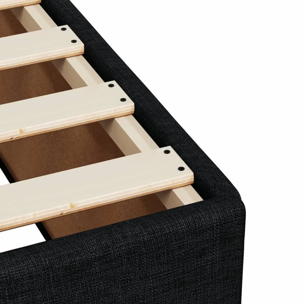 Box Spring Bed Pocket Spring Mattress Slatted Frame Polyester Black