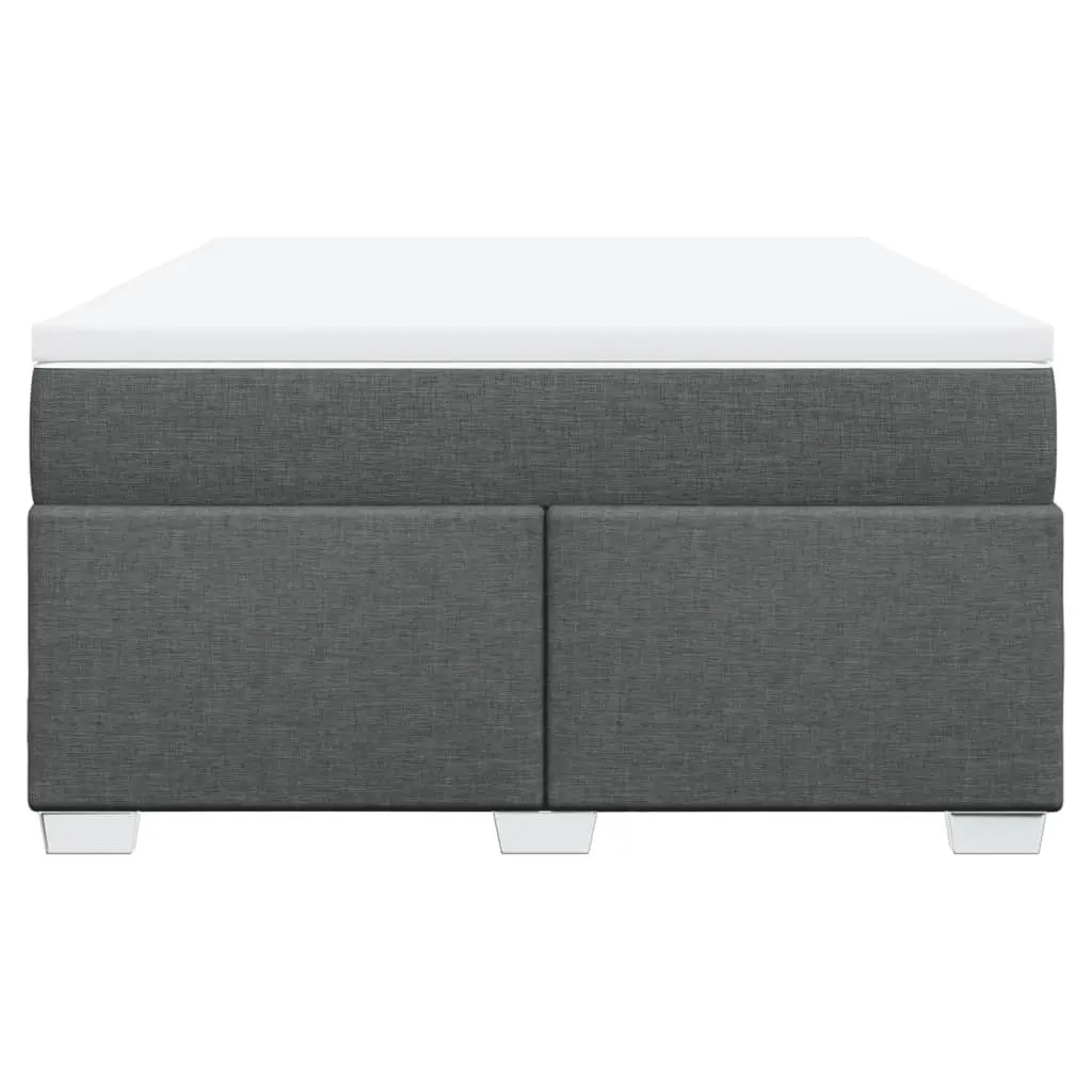 Queen Bed Frame with Removable Mattress Topper Pocket Spring Light Grey Fabric