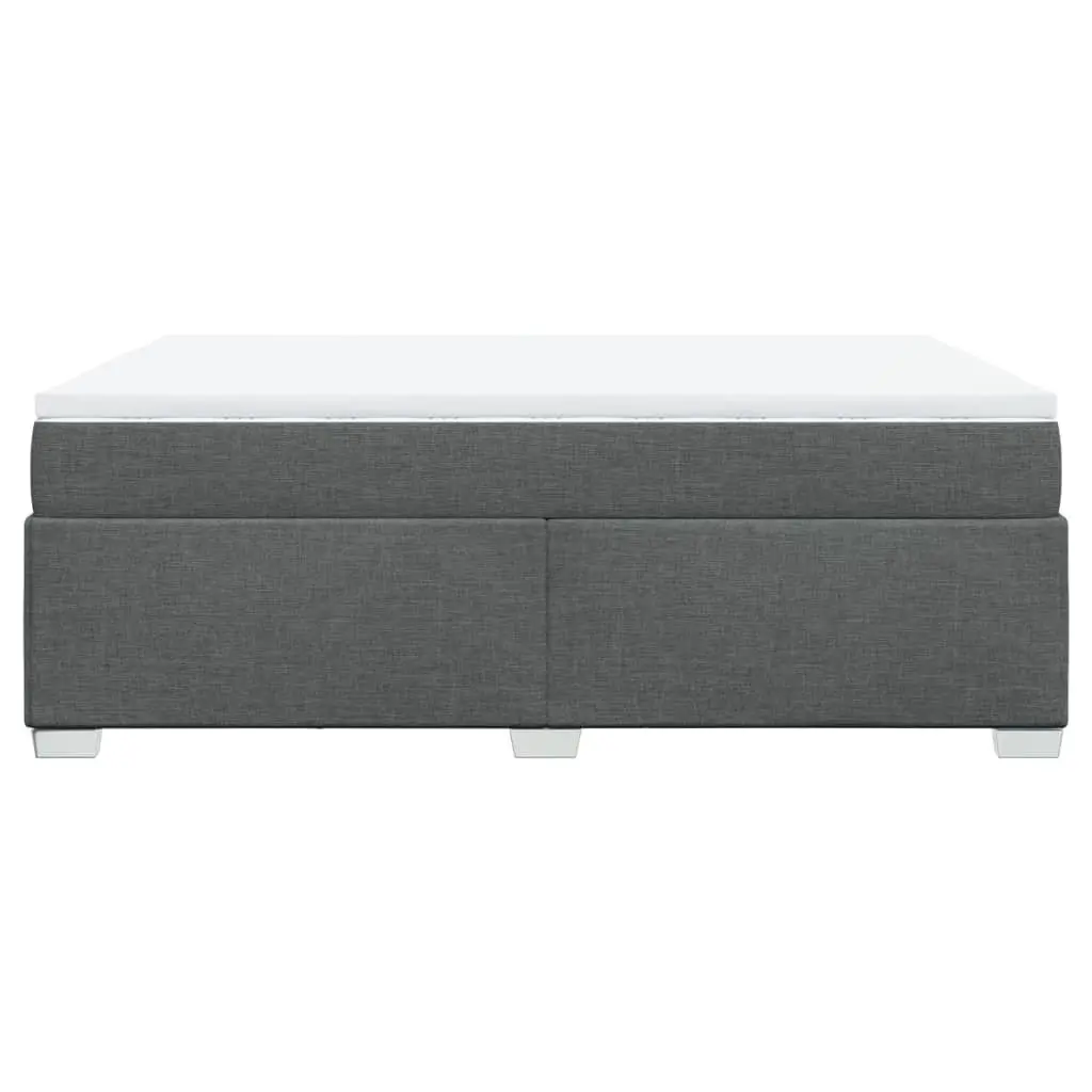 Queen Bed Frame with Removable Mattress Topper Pocket Spring Light Grey Fabric