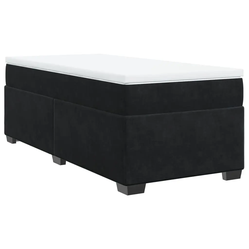 Box Spring Bed with Pocket Spring Mattress King Single Velvet Grey Bedroom