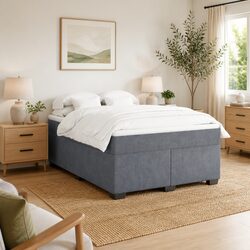 Grey Velvet Box Spring Bed: A Perfect Addition to Your Home